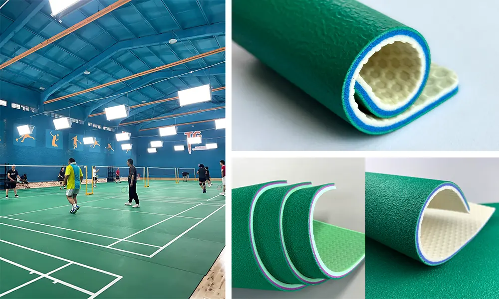 бадминтонный корт и ПВХ-покрытие